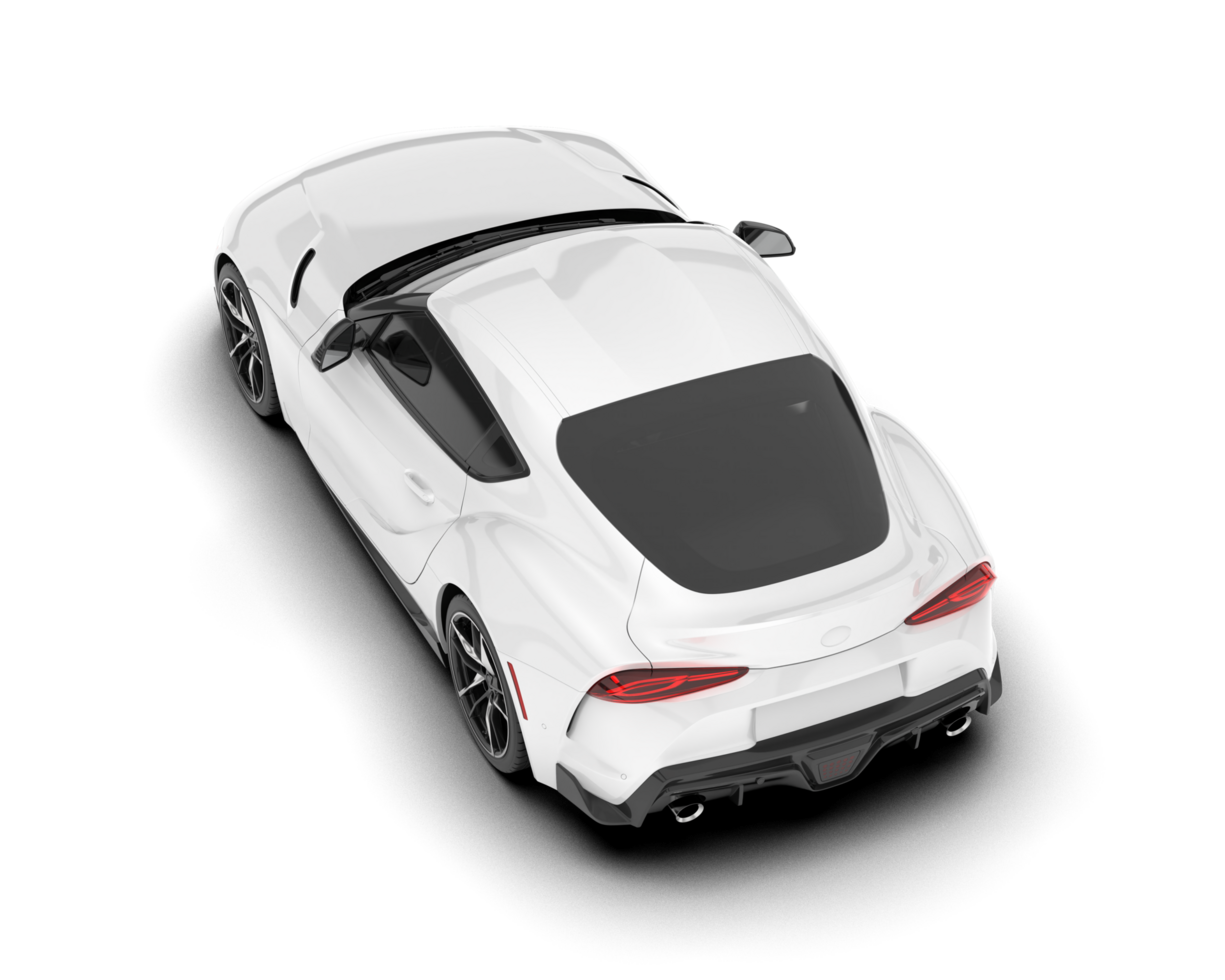 White sport car on transparent background. 3d rendering - illustration png