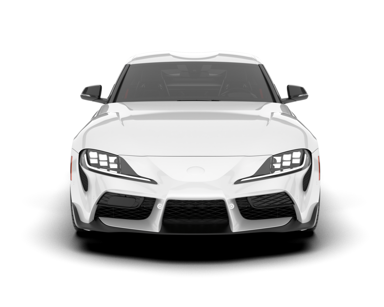 White sport car on transparent background. 3d rendering - illustration png