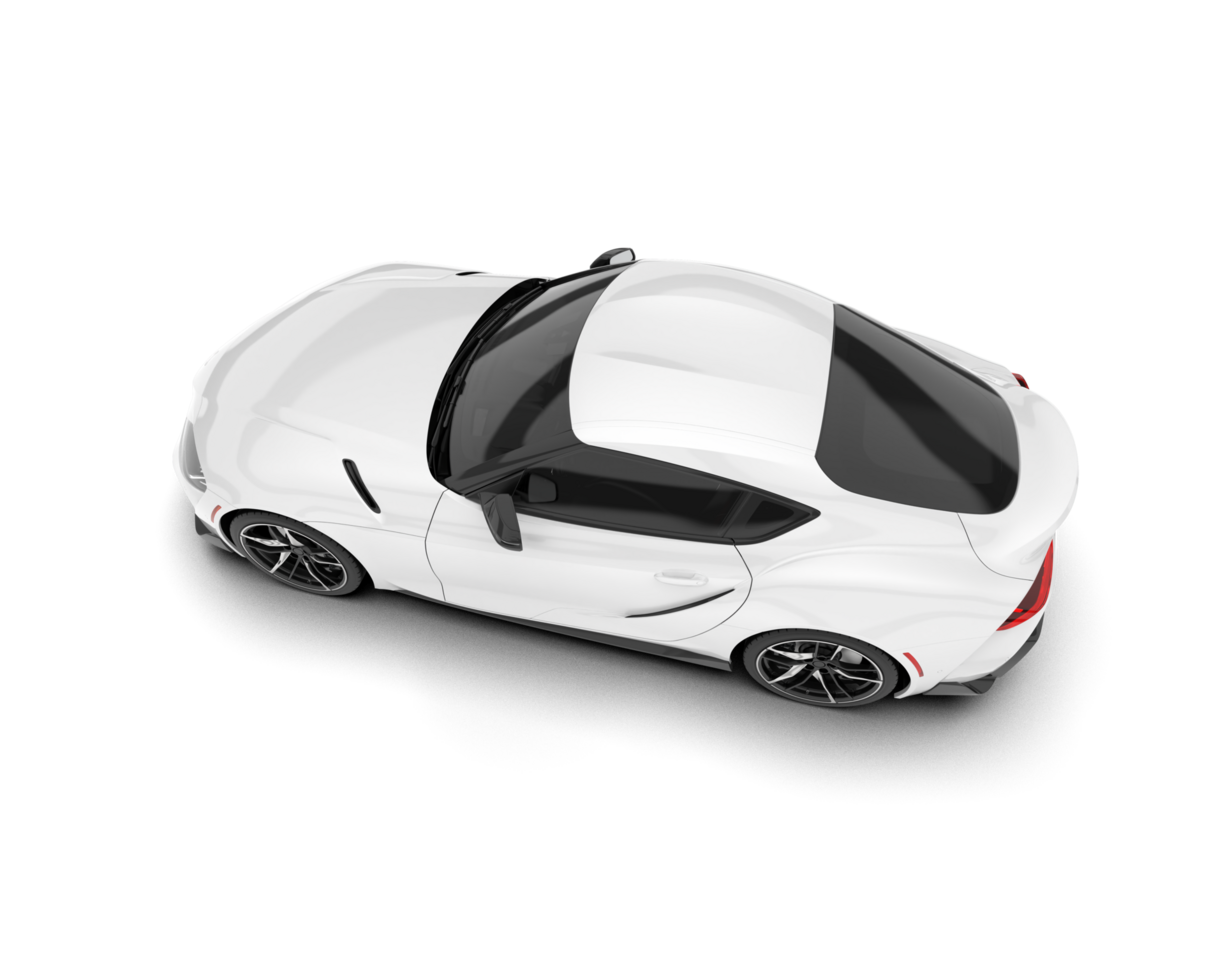 White sport car on transparent background. 3d rendering - illustration png