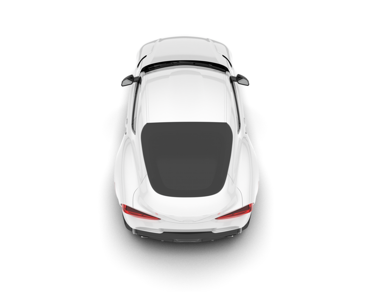 White sport car on transparent background. 3d rendering - illustration png