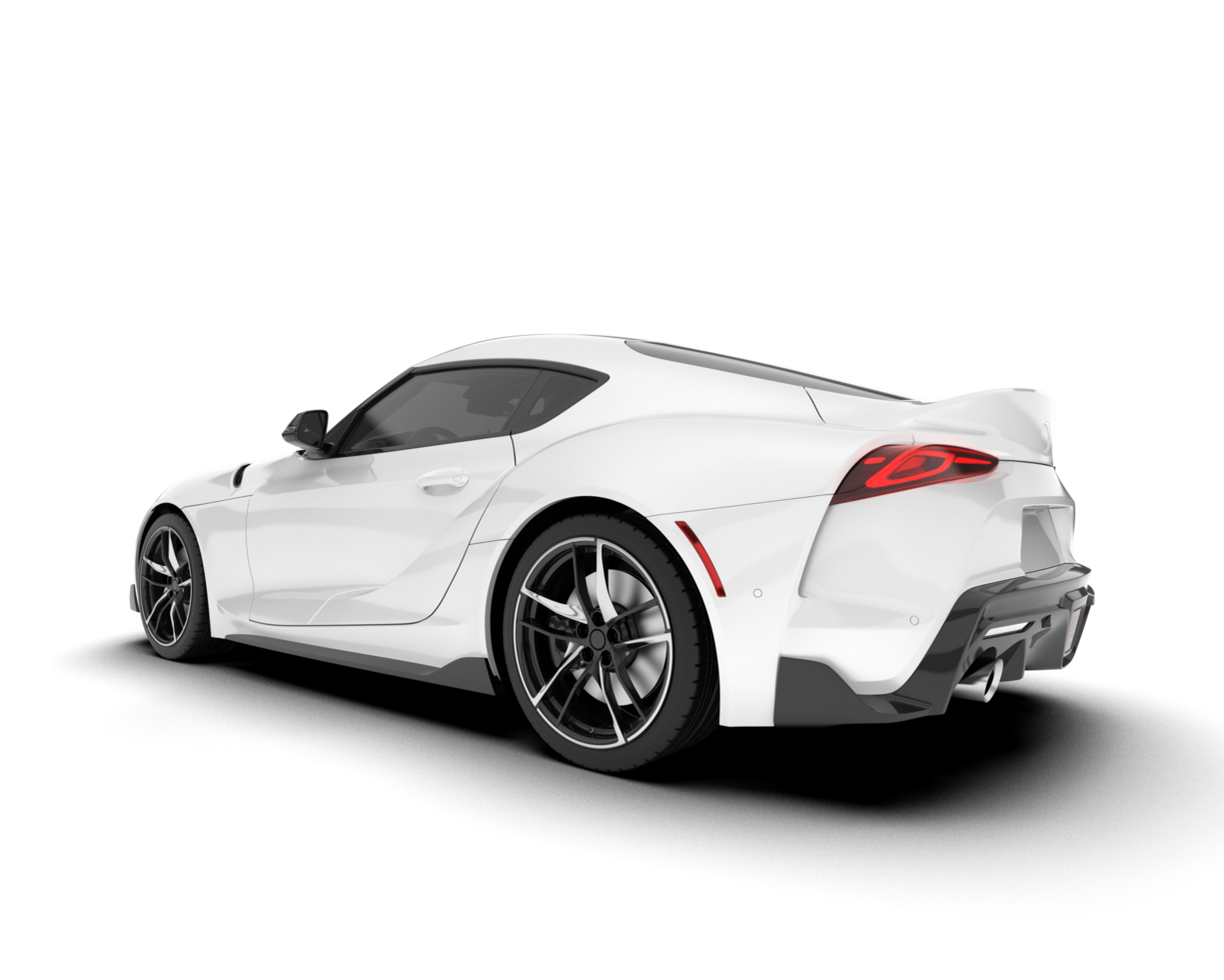 White sport car on transparent background. 3d rendering - illustration png