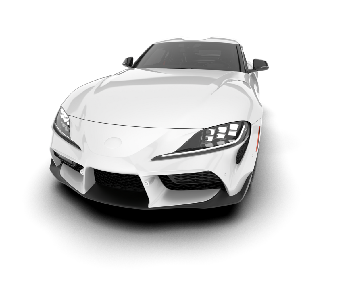White sport car on transparent background. 3d rendering - illustration png