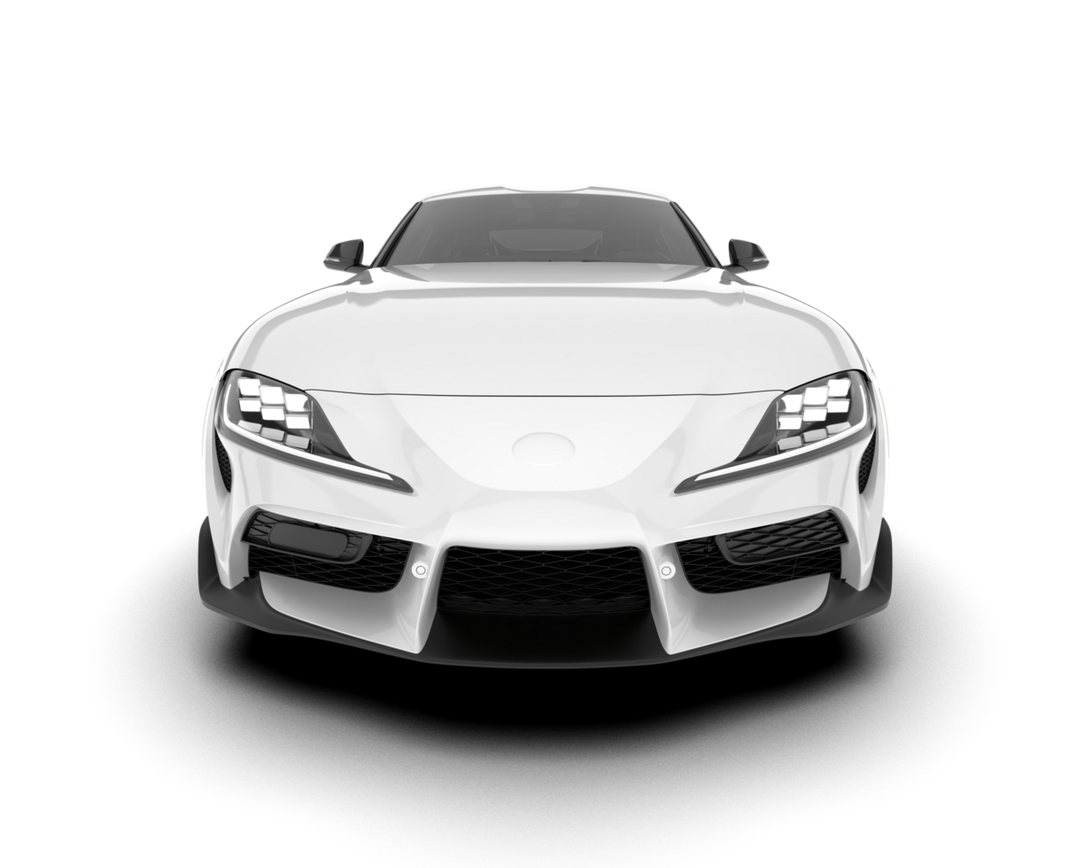 White sport car on transparent background. 3d rendering - illustration png