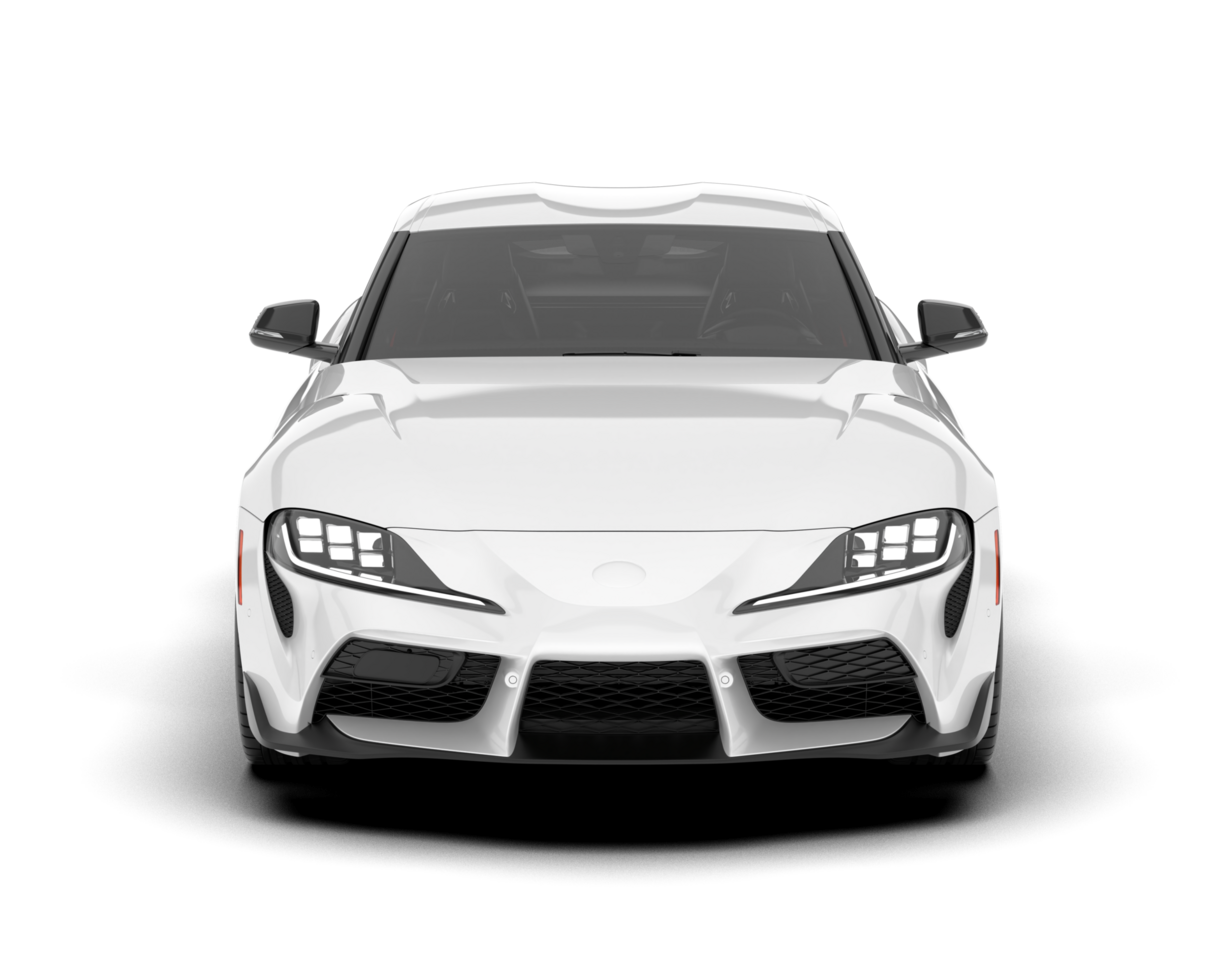 White sport car on transparent background. 3d rendering - illustration png