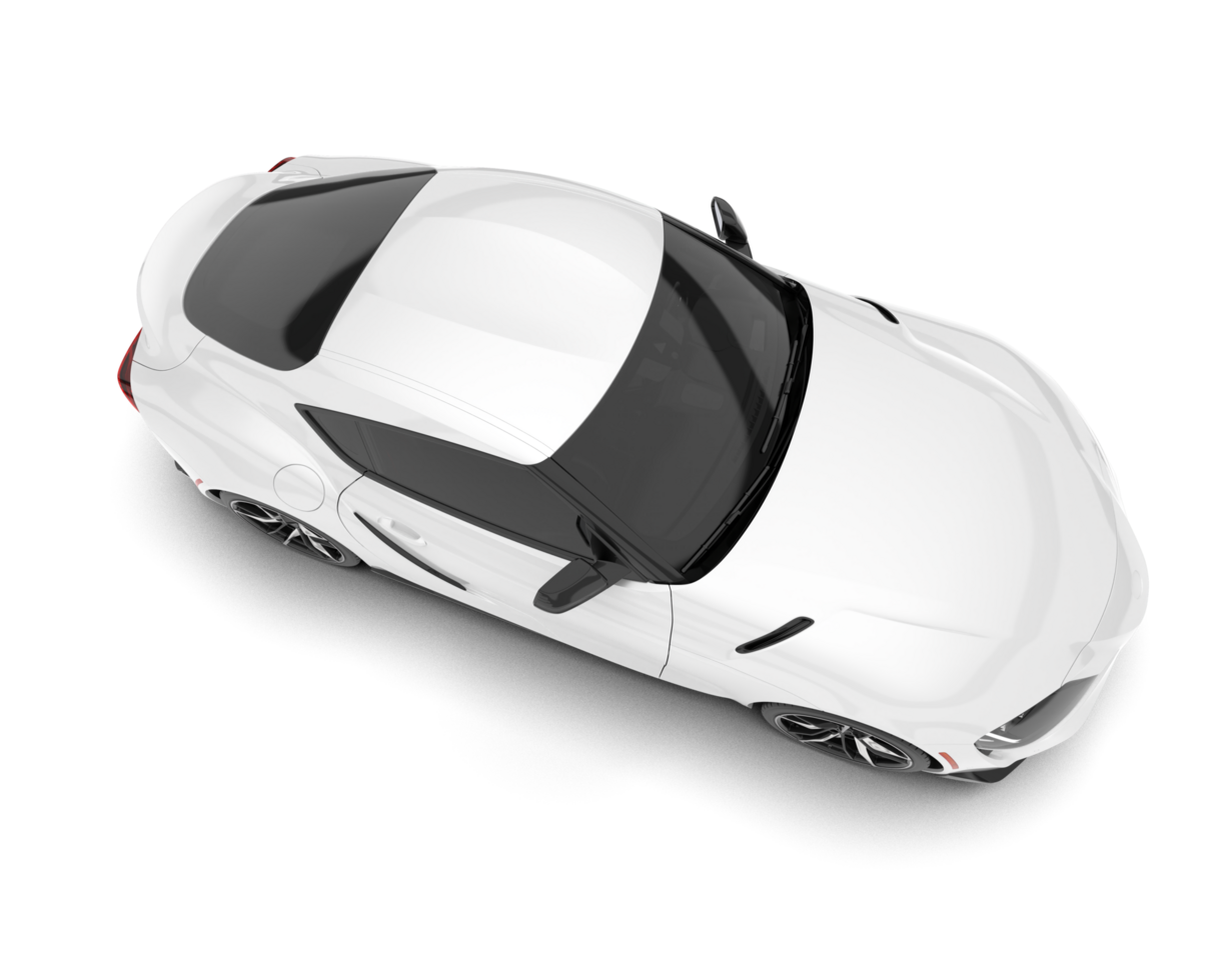 White sport car on transparent background. 3d rendering - illustration png