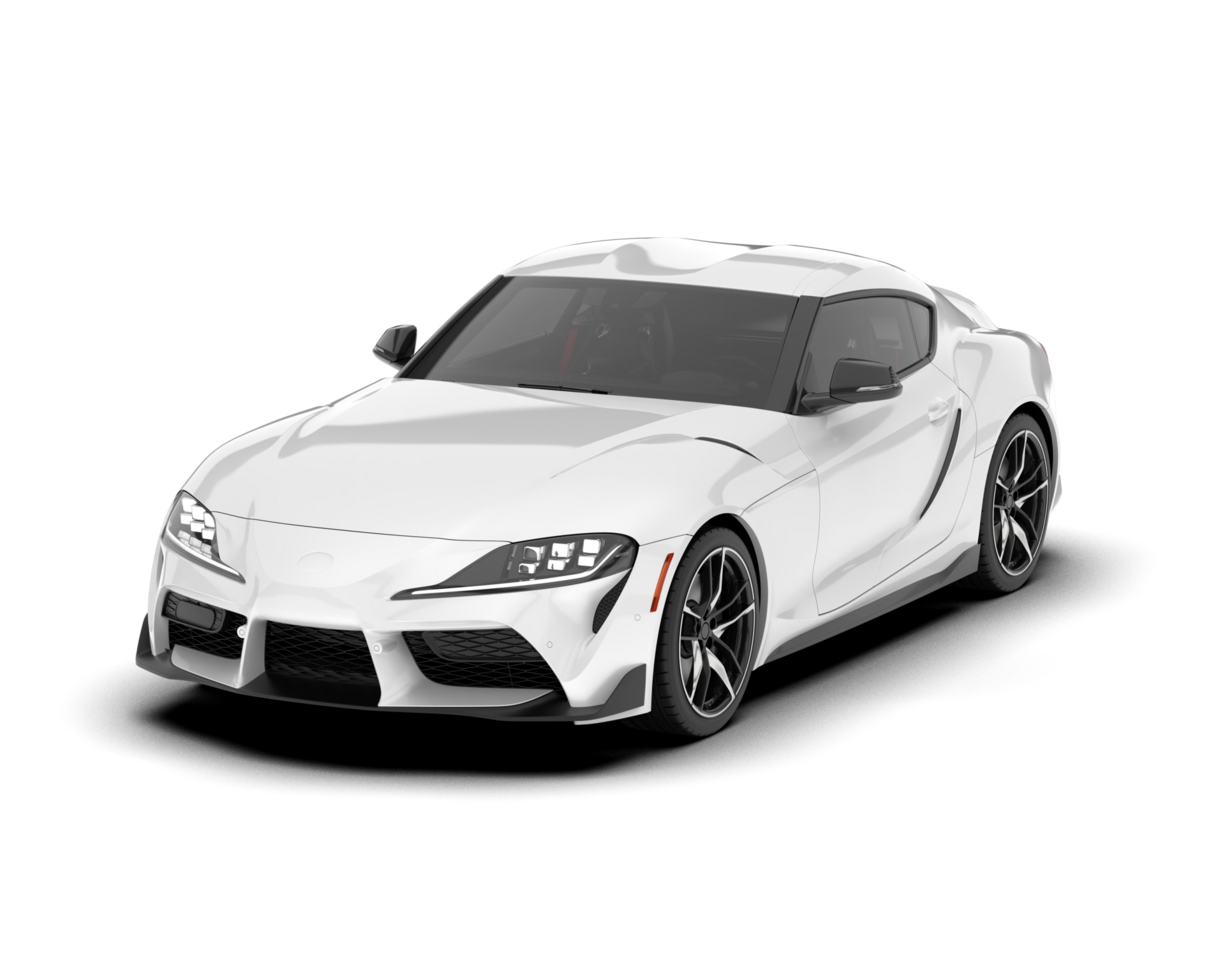 White sport car on transparent background. 3d rendering - illustration png