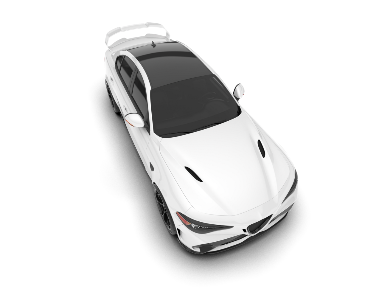 branco esporte carro em transparente fundo. 3d Renderização - ilustração png