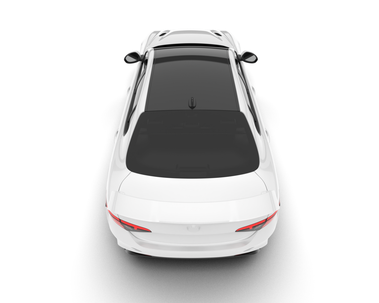 White sport car on transparent background. 3d rendering - illustration png