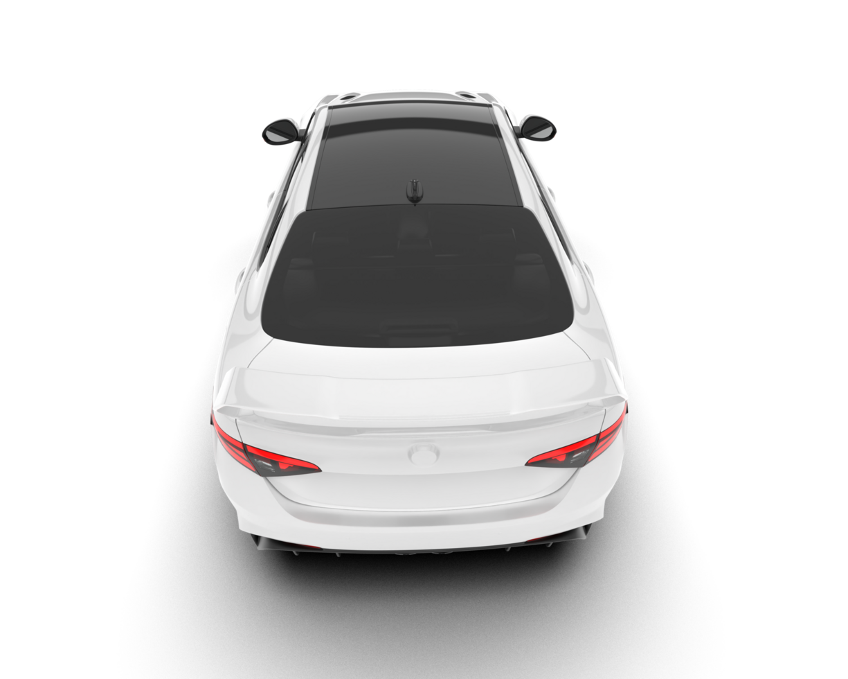 White sport car on transparent background. 3d rendering - illustration png