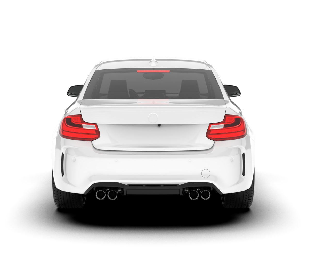 White sport car on transparent background. 3d rendering - illustration png