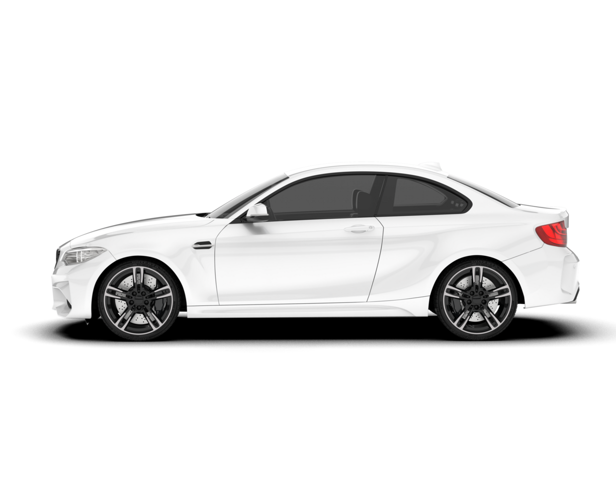 White sport car on transparent background. 3d rendering - illustration png