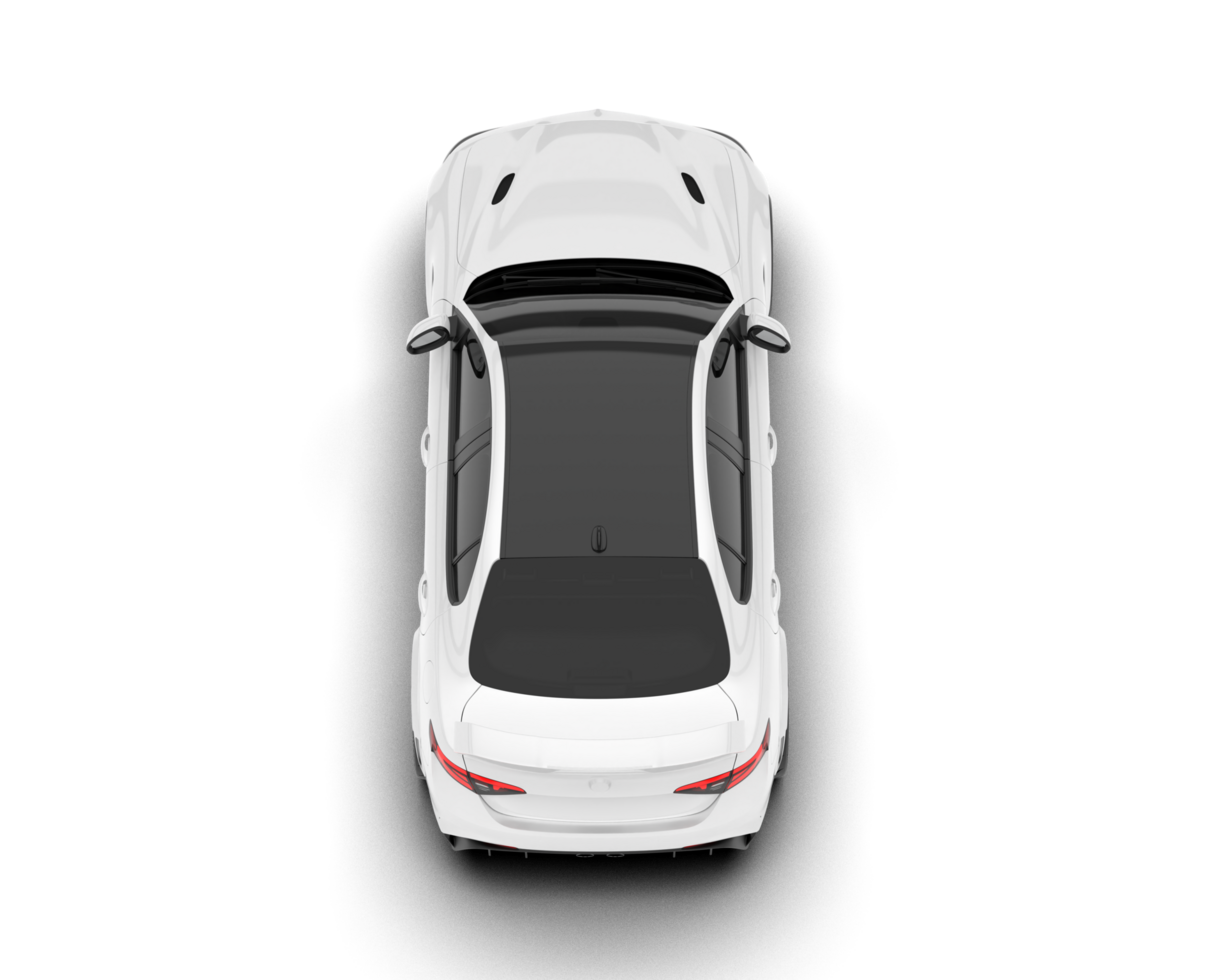 White sport car on transparent background. 3d rendering - illustration png