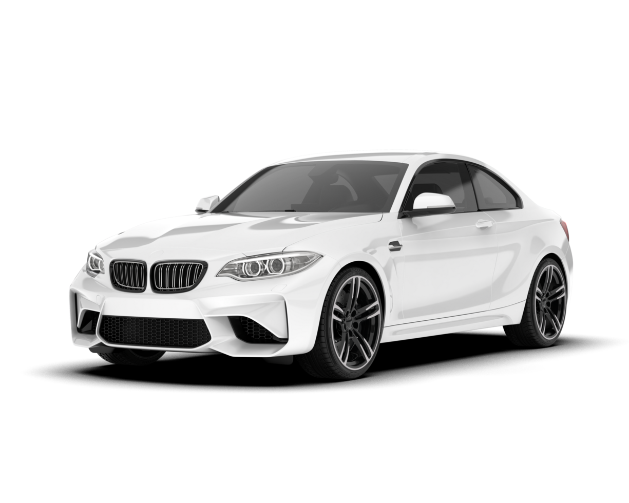 White sport car on transparent background. 3d rendering - illustration png