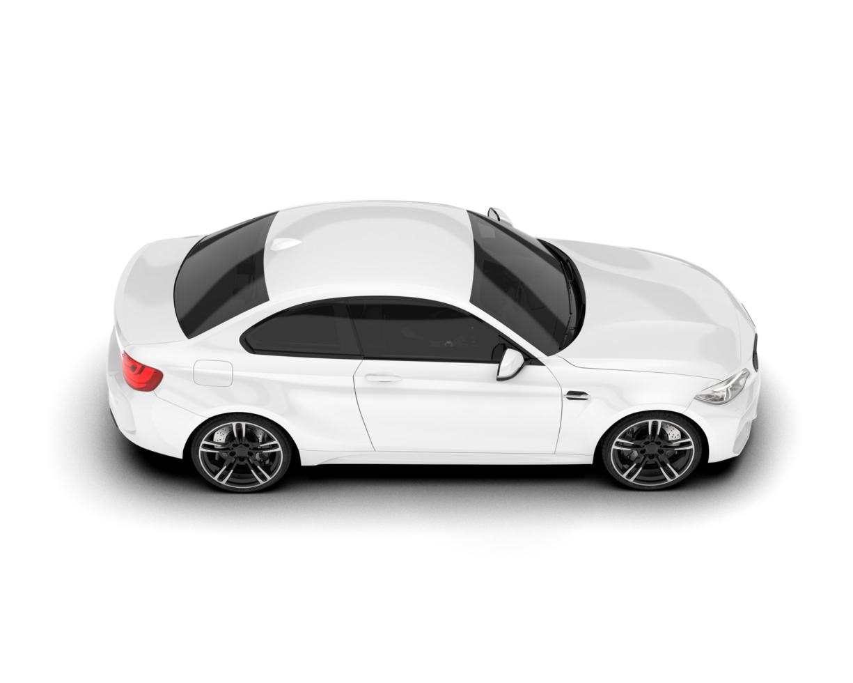 White sport car on transparent background. 3d rendering - illustration png