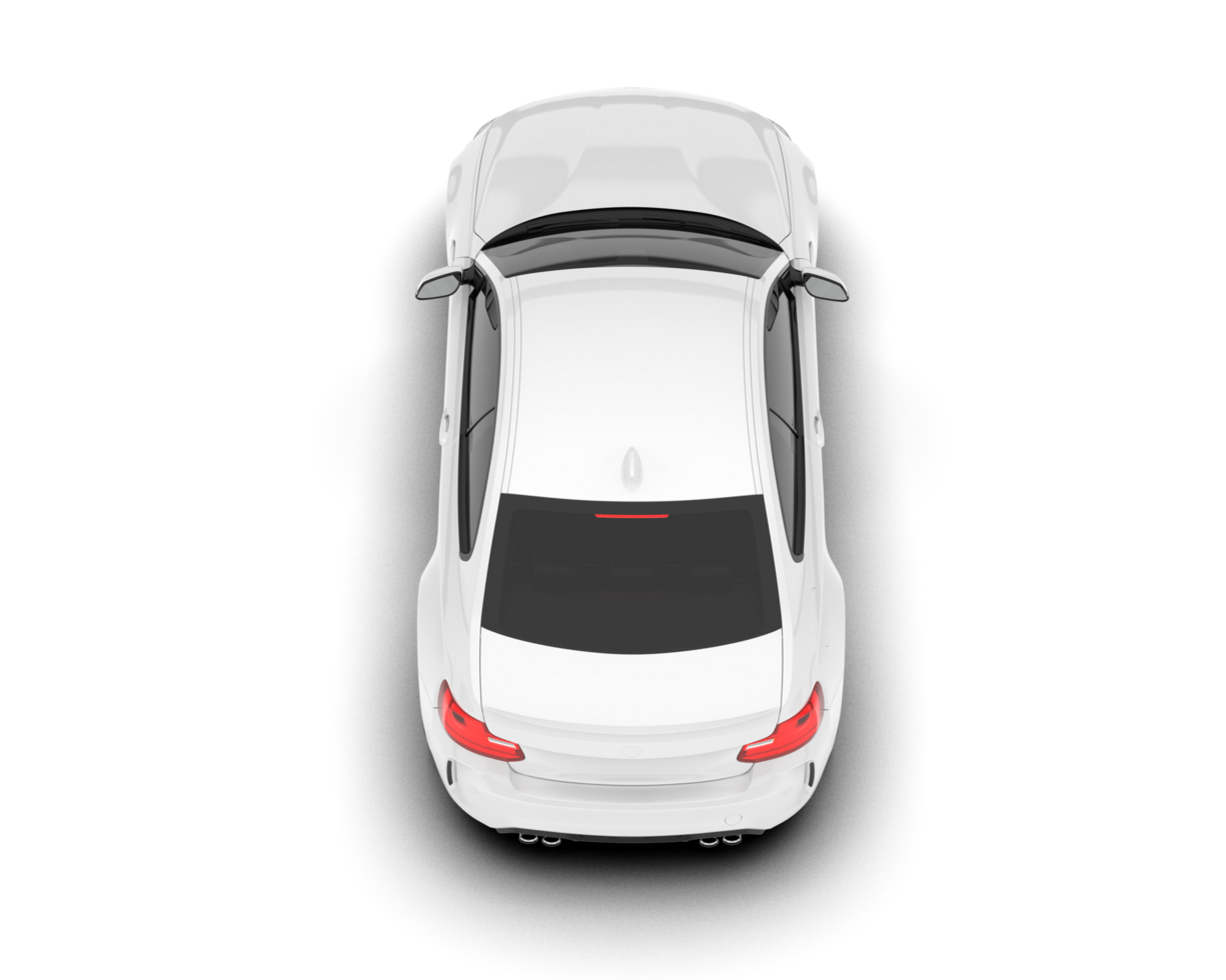 White sport car on transparent background. 3d rendering - illustration png
