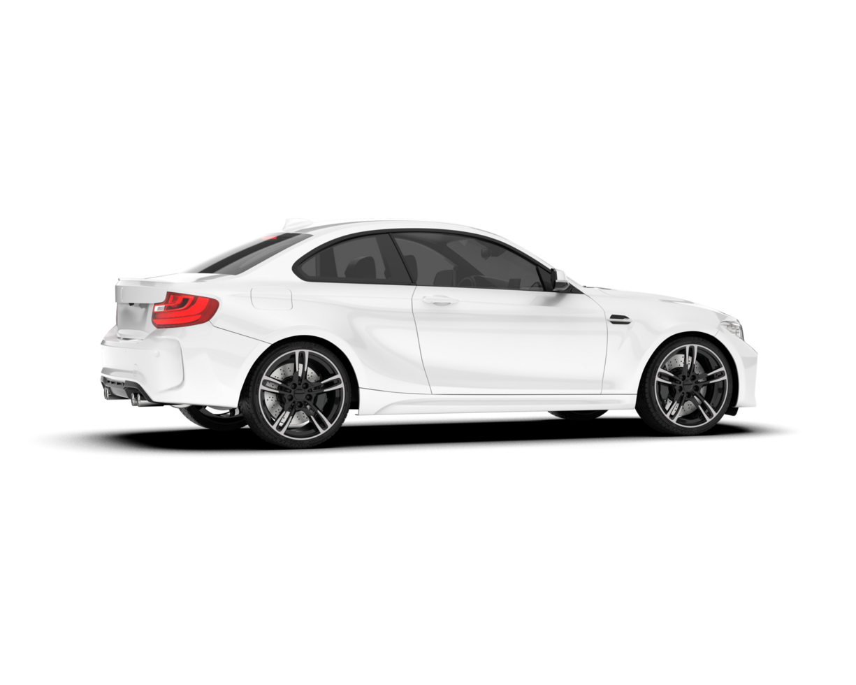 White sport car on transparent background. 3d rendering - illustration png