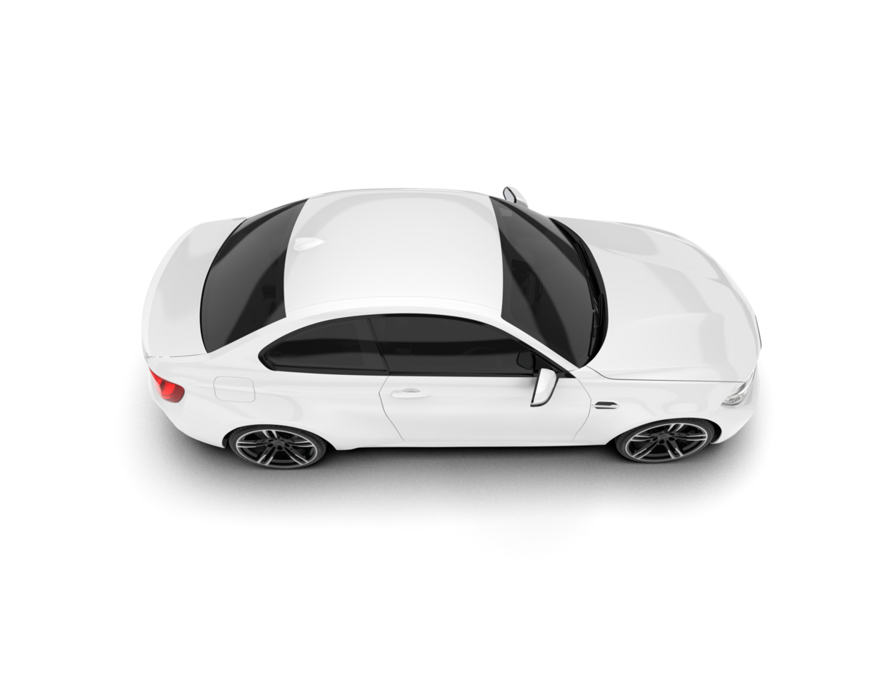 White sport car on transparent background. 3d rendering - illustration png