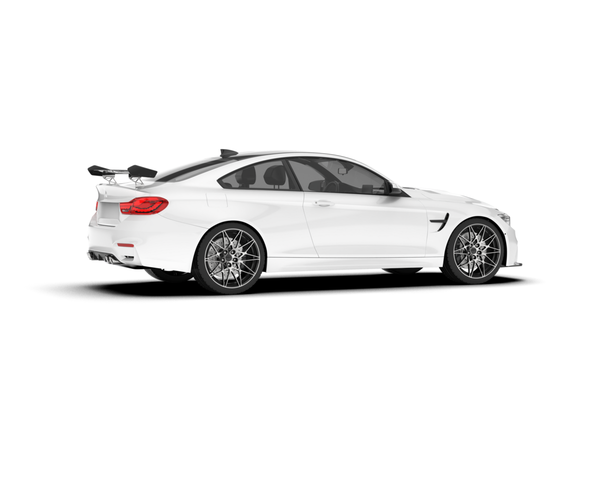 White sport car on transparent background. 3d rendering - illustration png
