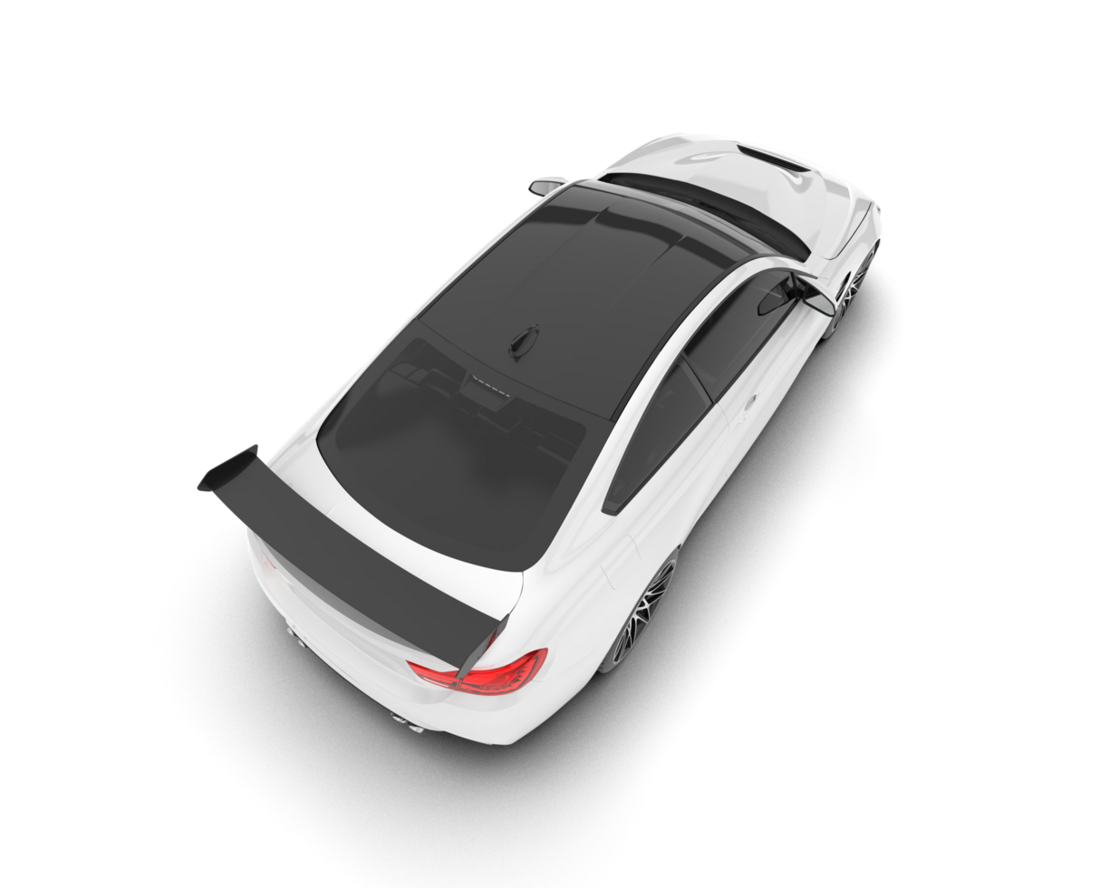 White sport car on transparent background. 3d rendering - illustration png