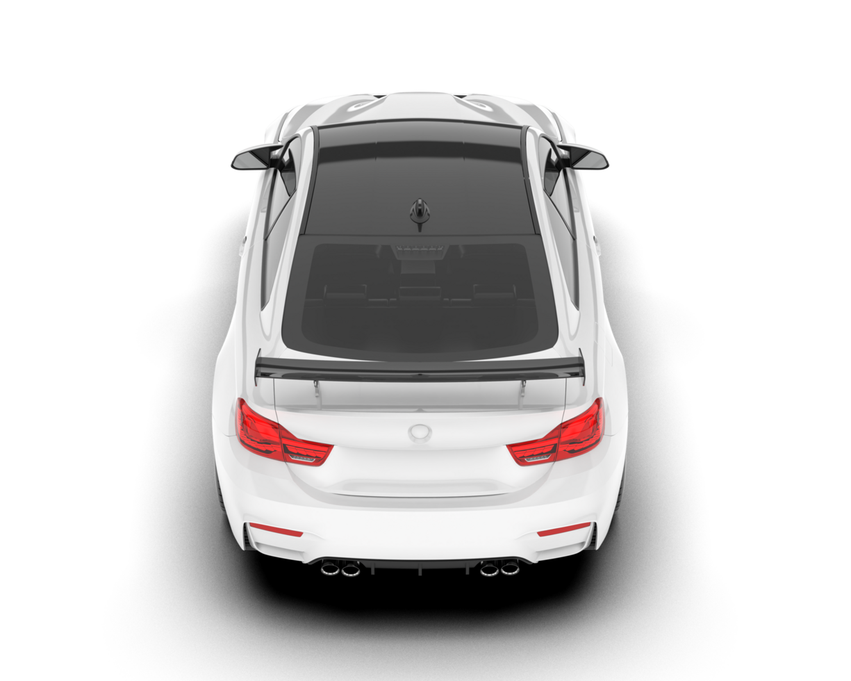 White sport car on transparent background. 3d rendering - illustration png