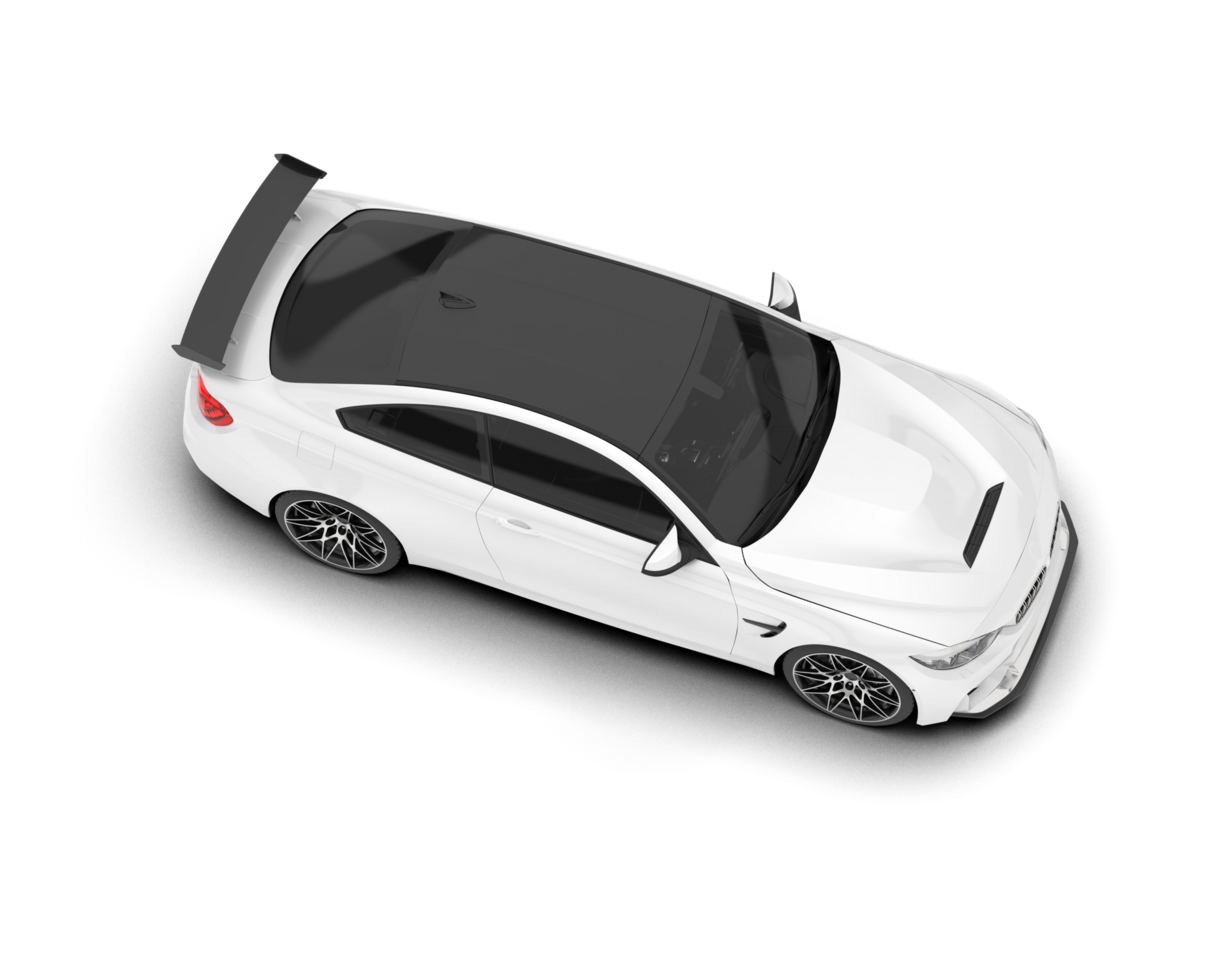 White sport car on transparent background. 3d rendering - illustration png