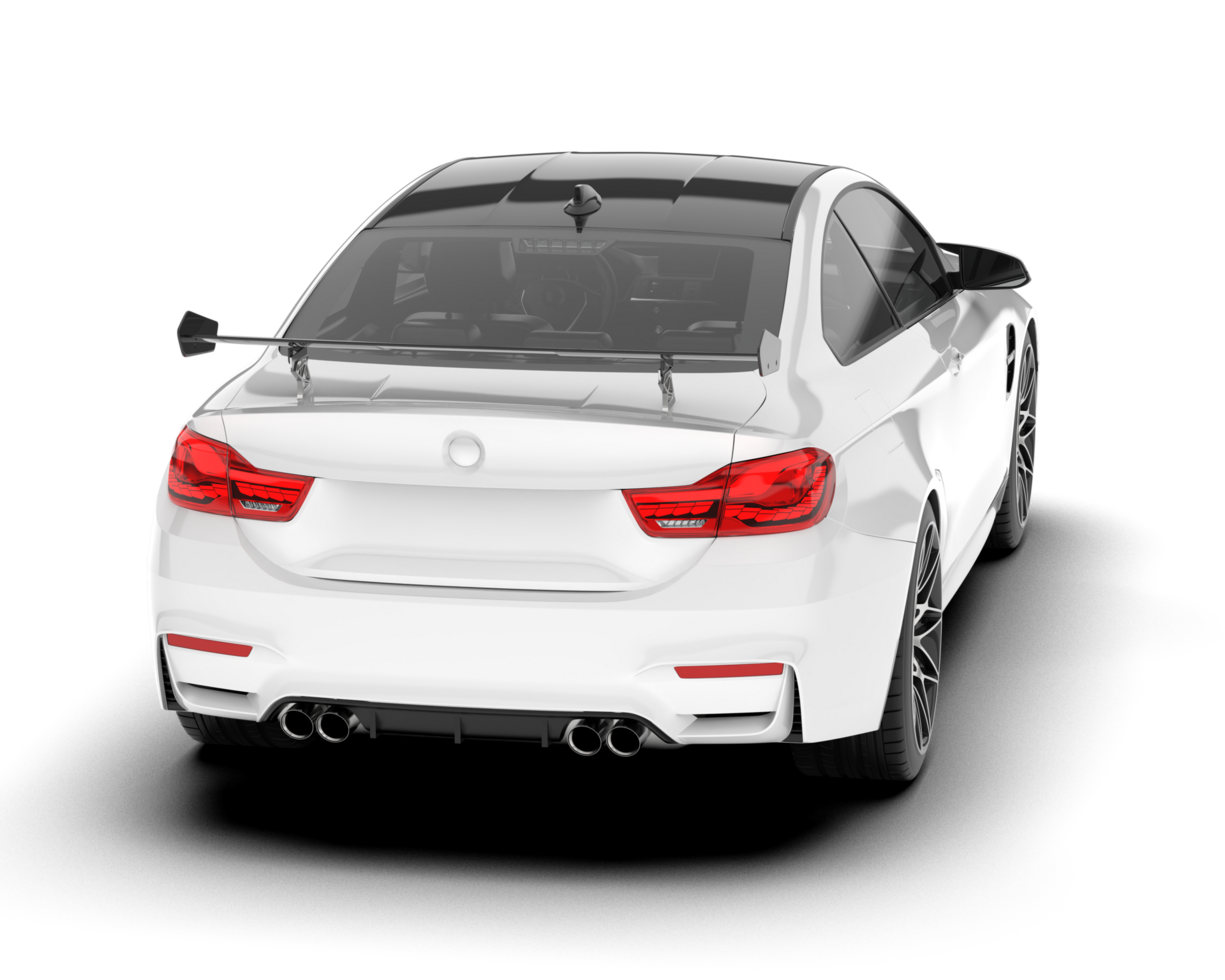 White sport car on transparent background. 3d rendering - illustration png