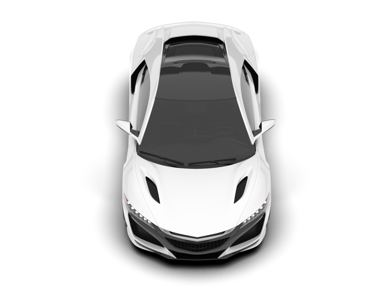 White sport car on transparent background. 3d rendering - illustration png