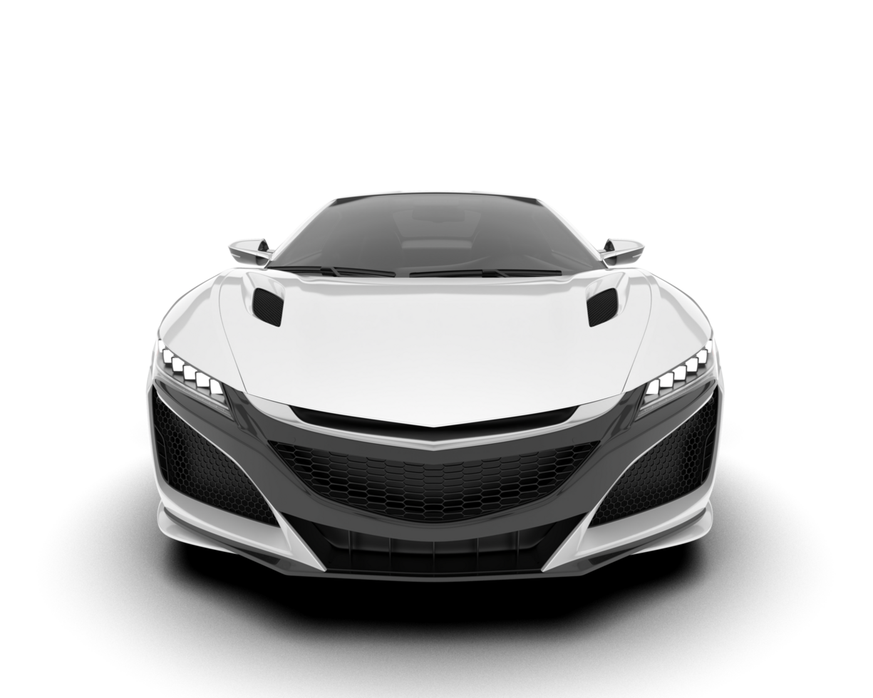 White sport car on transparent background. 3d rendering - illustration png