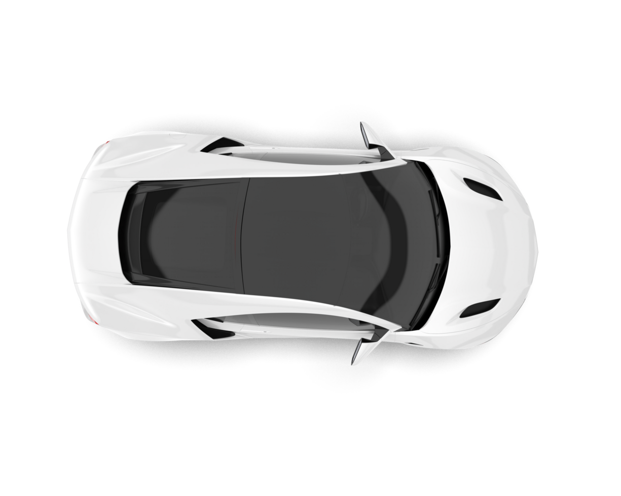 White sport car on transparent background. 3d rendering - illustration png