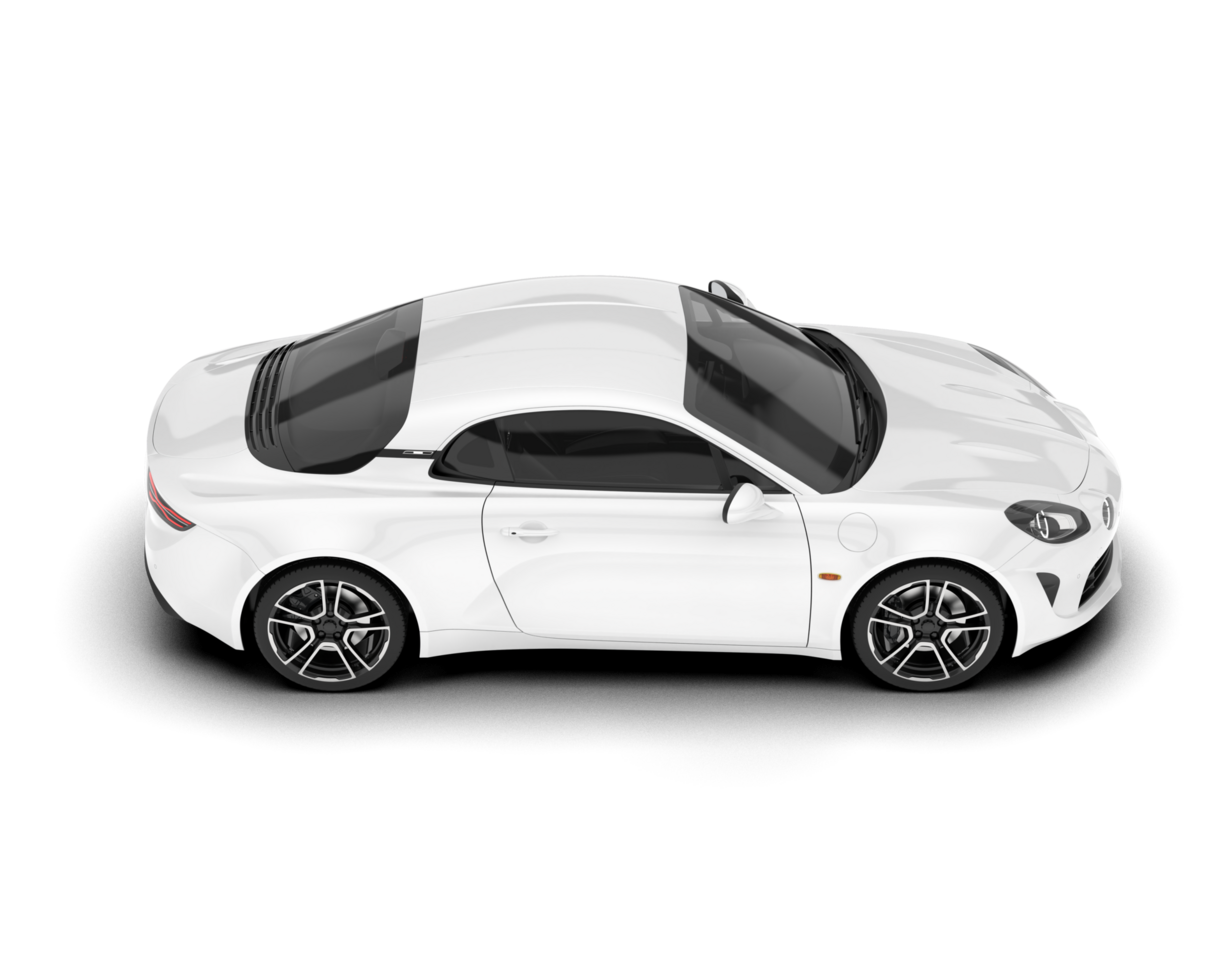 White sport car on transparent background. 3d rendering - illustration png
