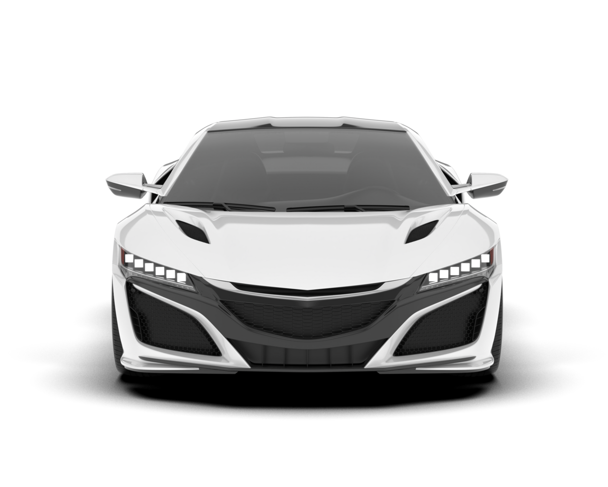 White sport car on transparent background. 3d rendering - illustration png