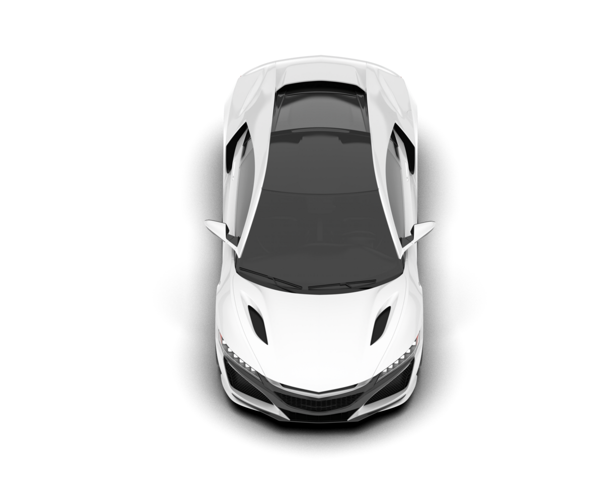 White sport car on transparent background. 3d rendering - illustration png