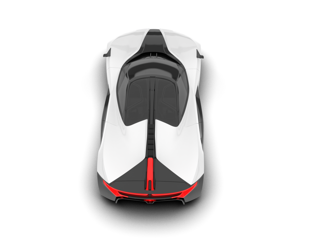 White sport car on transparent background. 3d rendering - illustration png