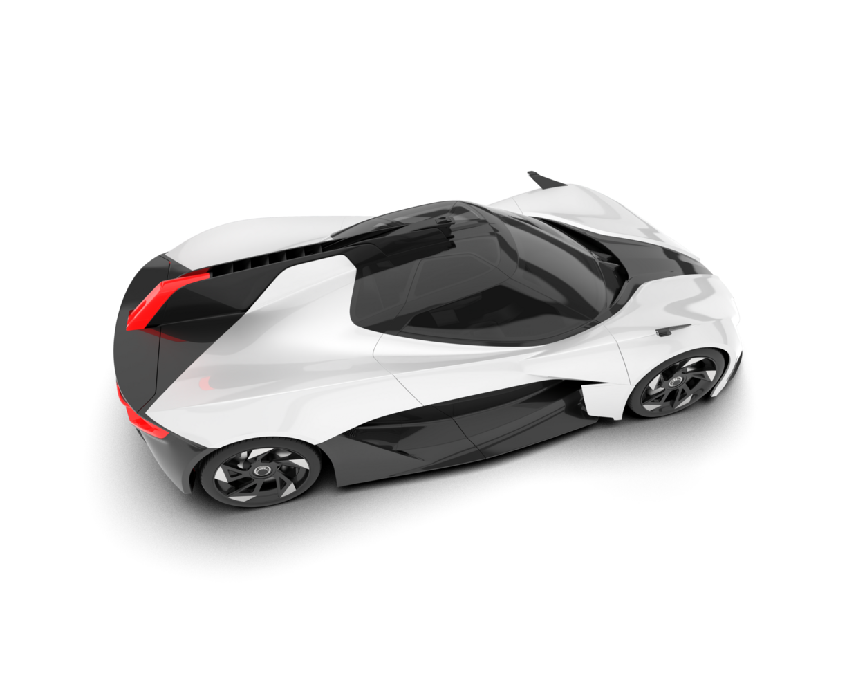 White sport car on transparent background. 3d rendering - illustration png