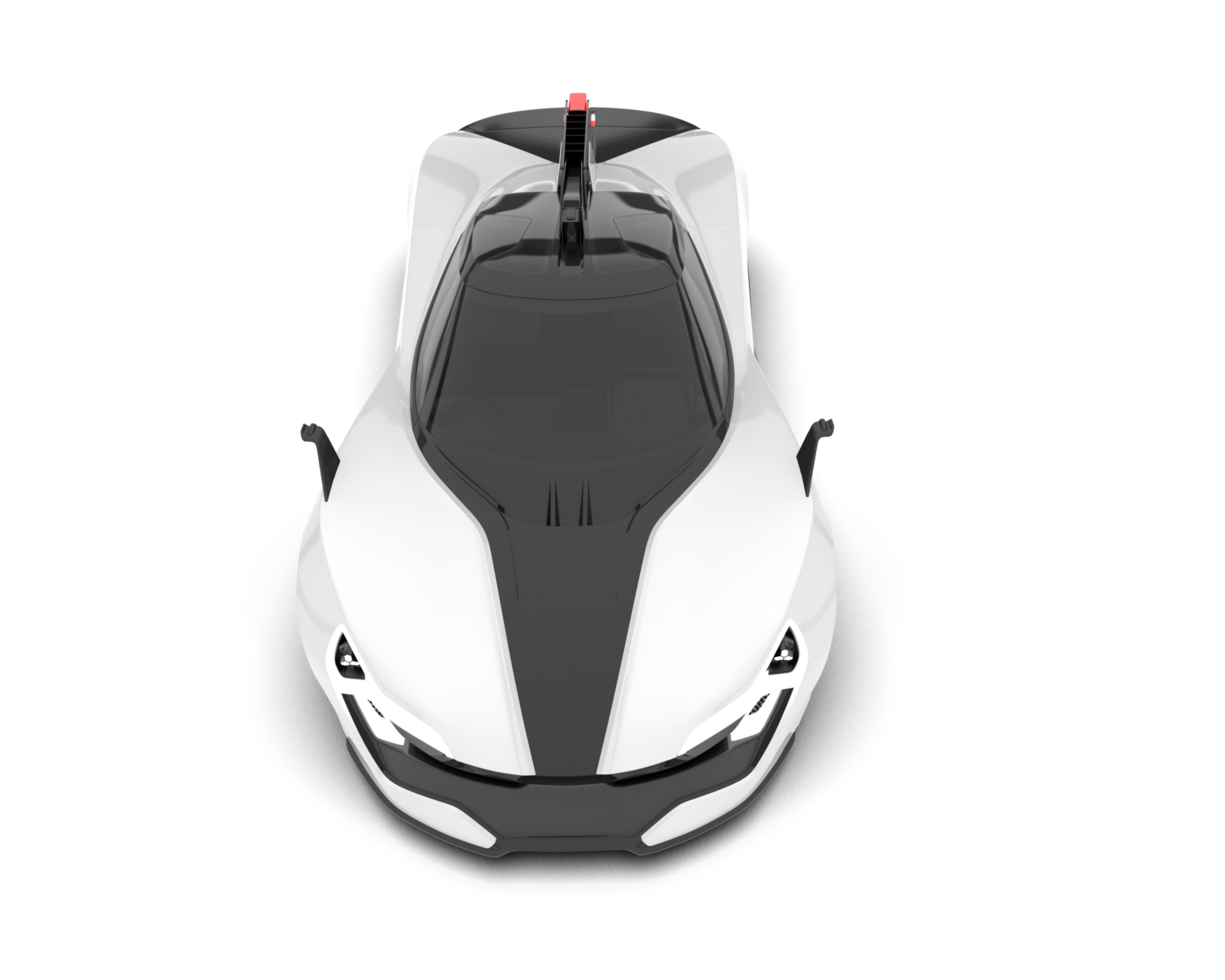 White sport car on transparent background. 3d rendering - illustration png