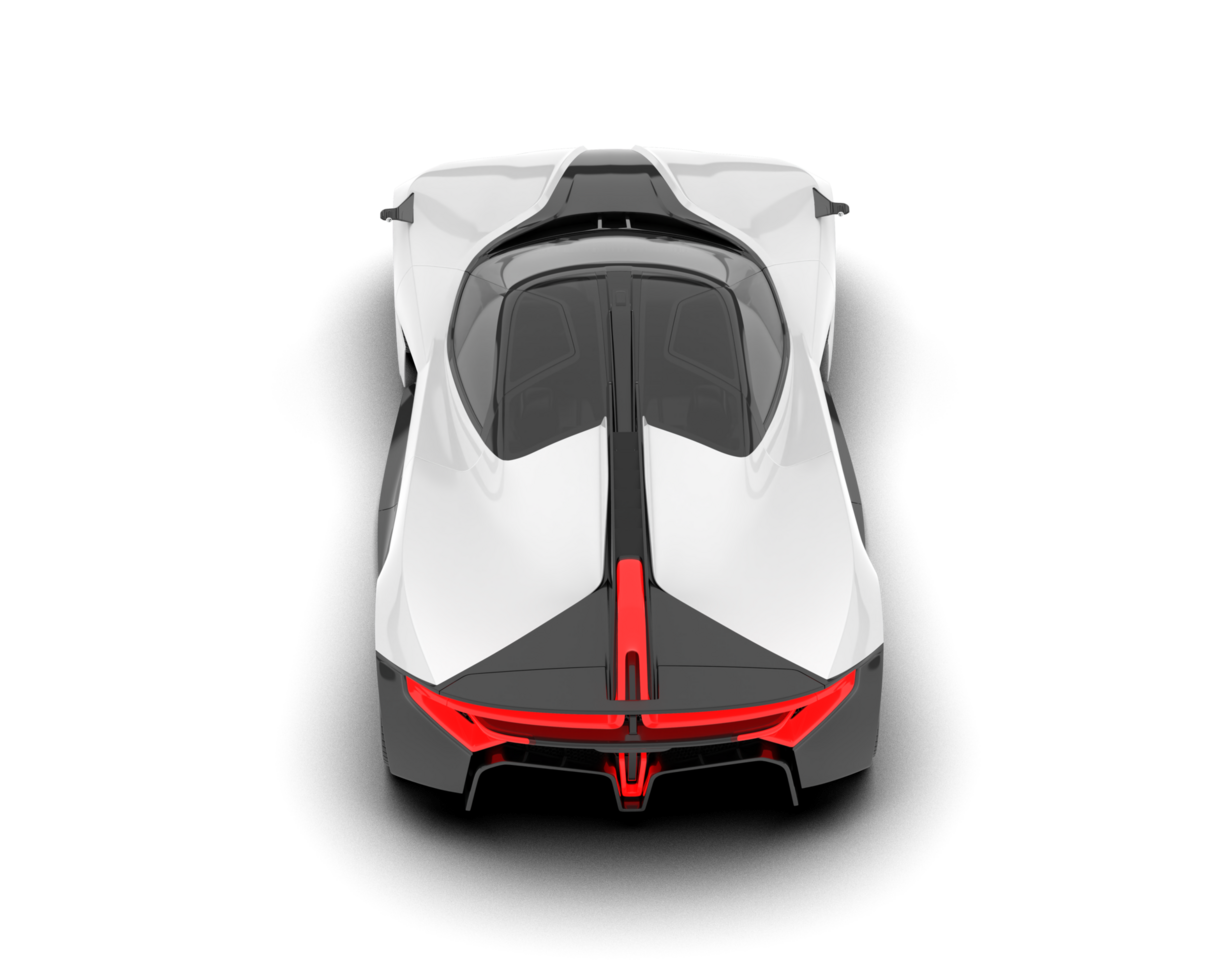 White sport car on transparent background. 3d rendering - illustration png