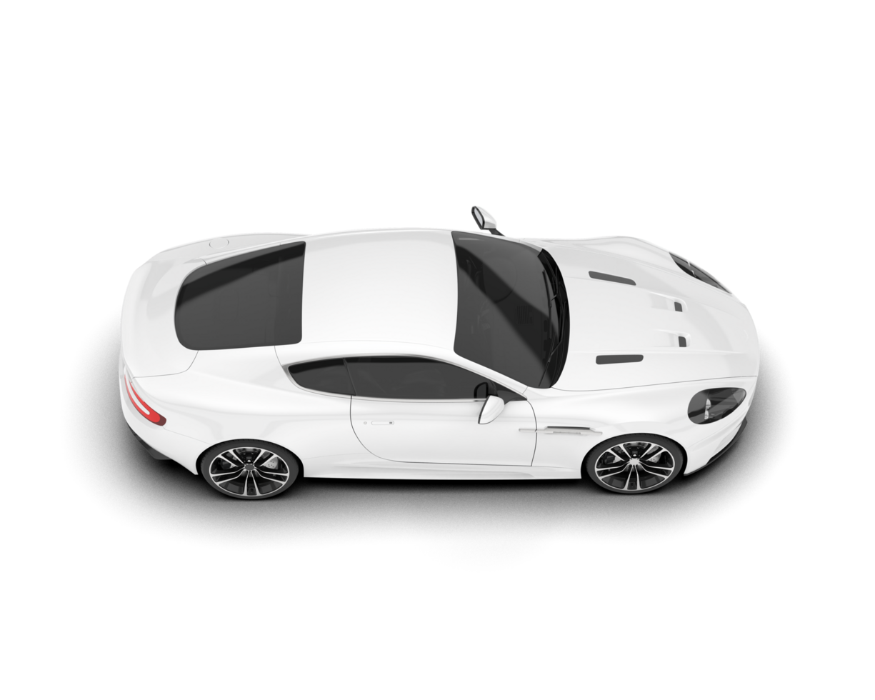 White sport car on transparent background. 3d rendering - illustration png