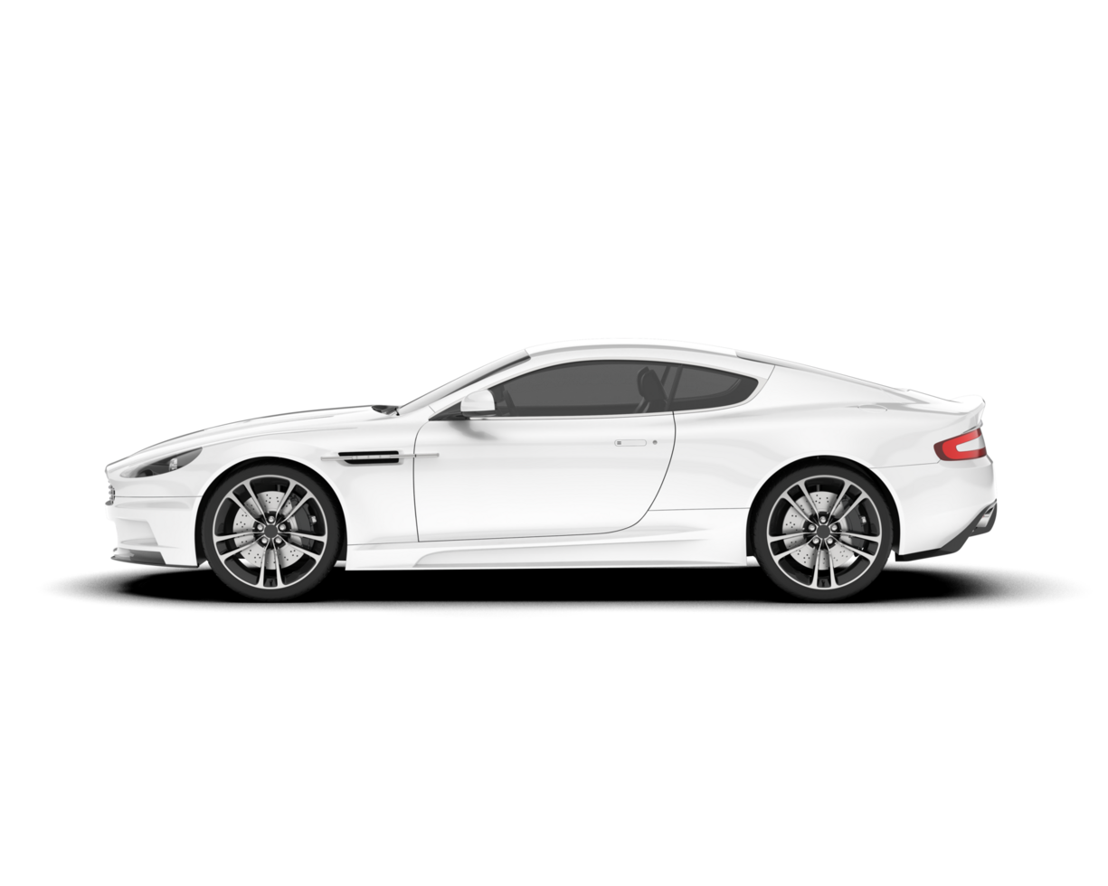 White sport car on transparent background. 3d rendering - illustration png