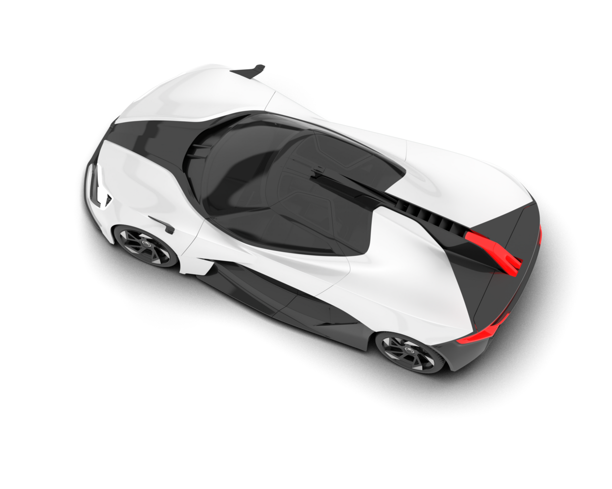 White sport car on transparent background. 3d rendering - illustration png