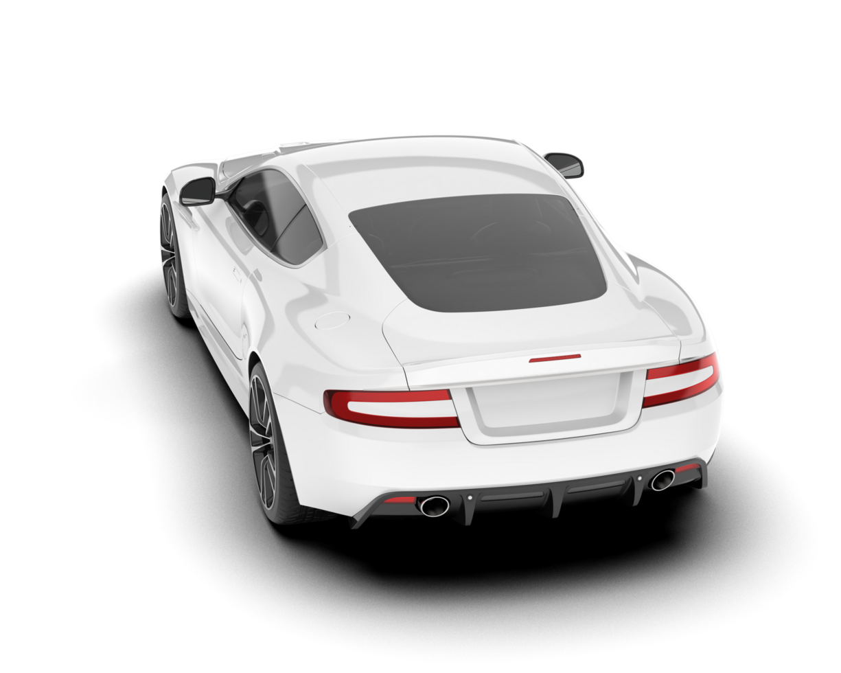 White sport car on transparent background. 3d rendering - illustration png