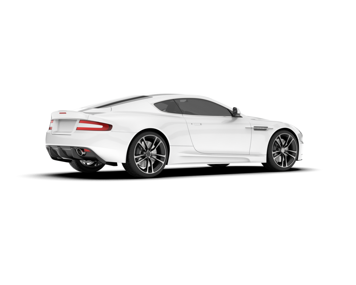 White sport car on transparent background. 3d rendering - illustration png