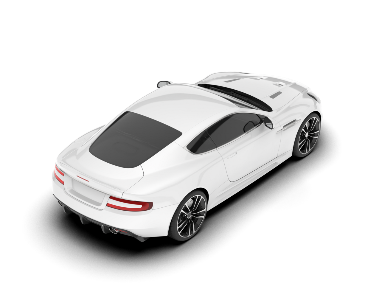 White sport car on transparent background. 3d rendering - illustration png