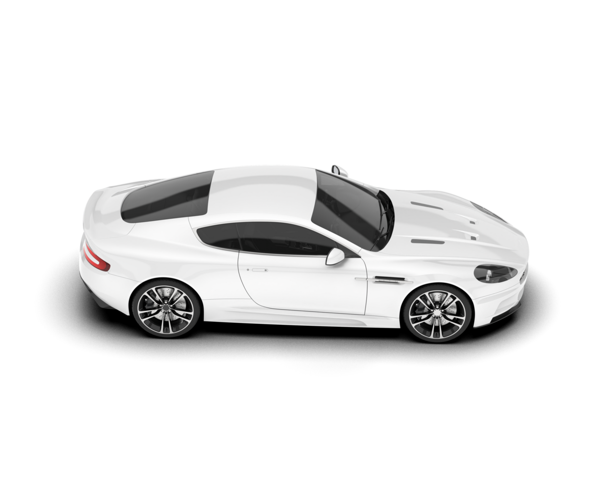 White sport car on transparent background. 3d rendering - illustration png
