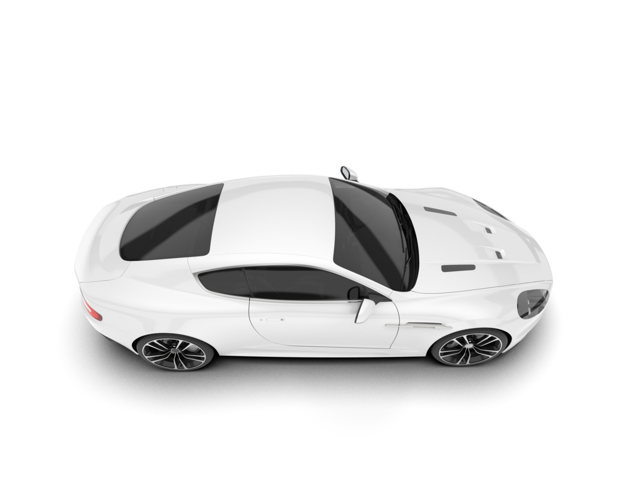 White sport car on transparent background. 3d rendering - illustration png