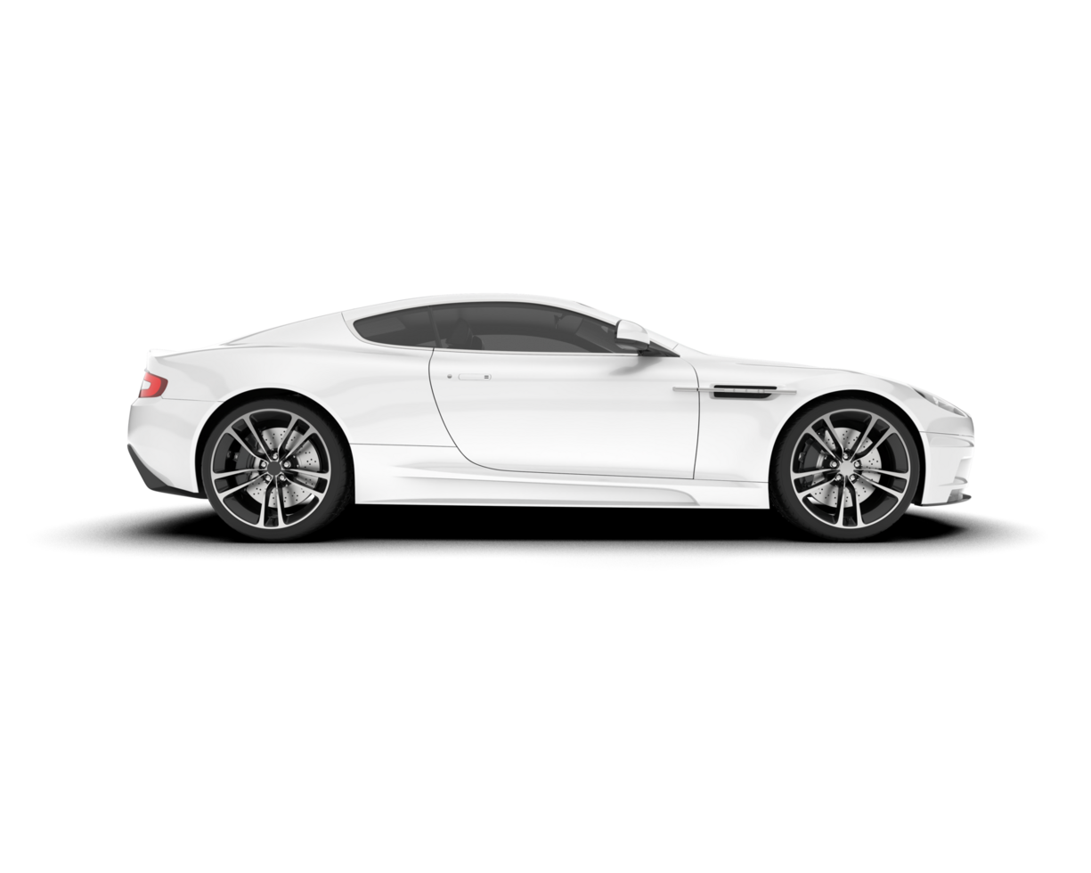White sport car on transparent background. 3d rendering - illustration png
