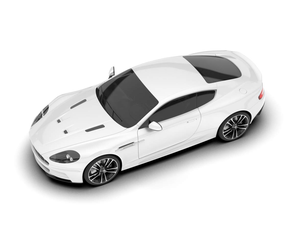 White sport car on transparent background. 3d rendering - illustration png