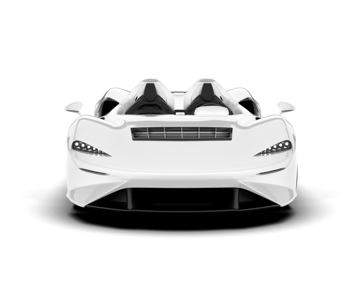 White sport car on transparent background. 3d rendering - illustration png