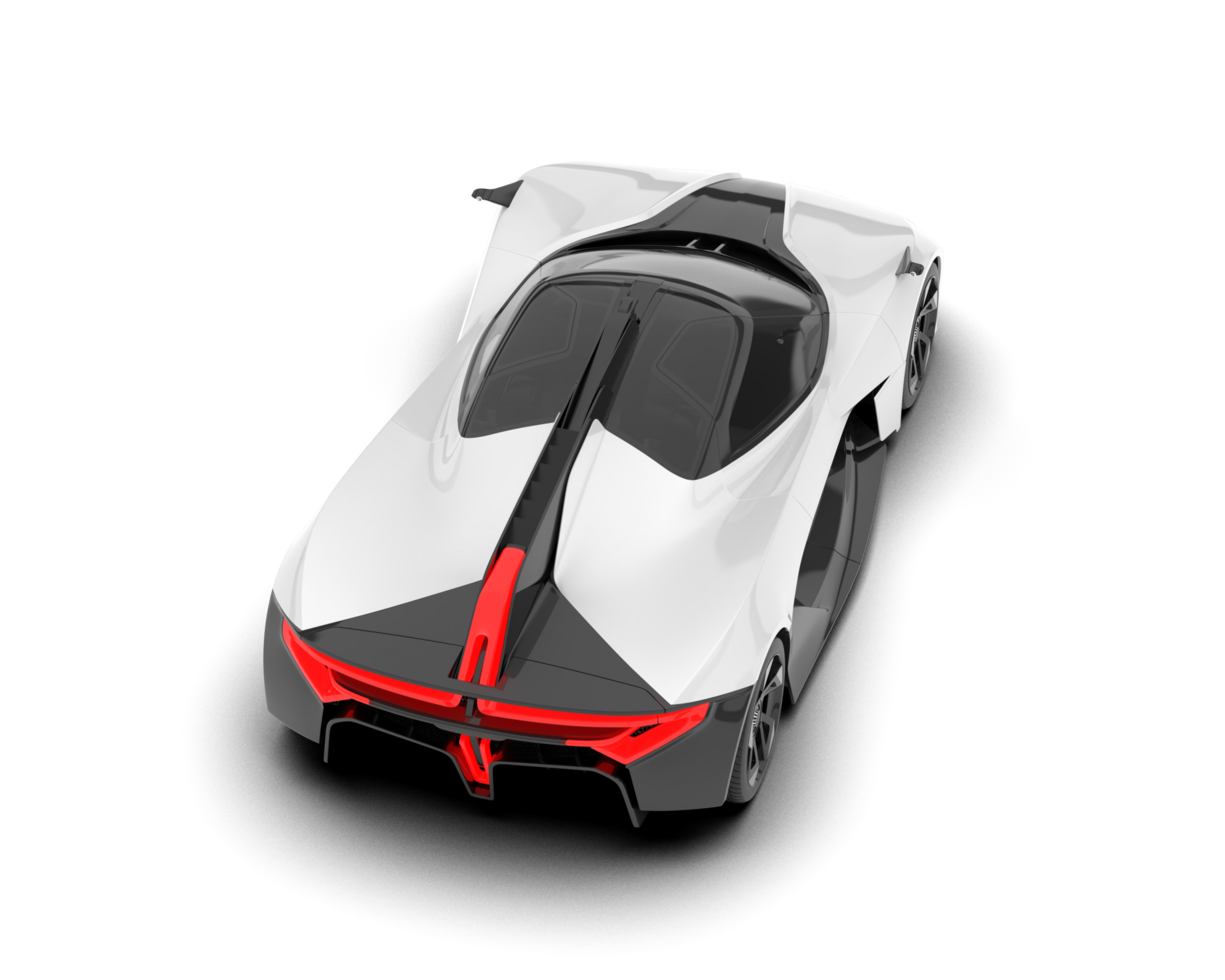 White sport car on transparent background. 3d rendering - illustration png