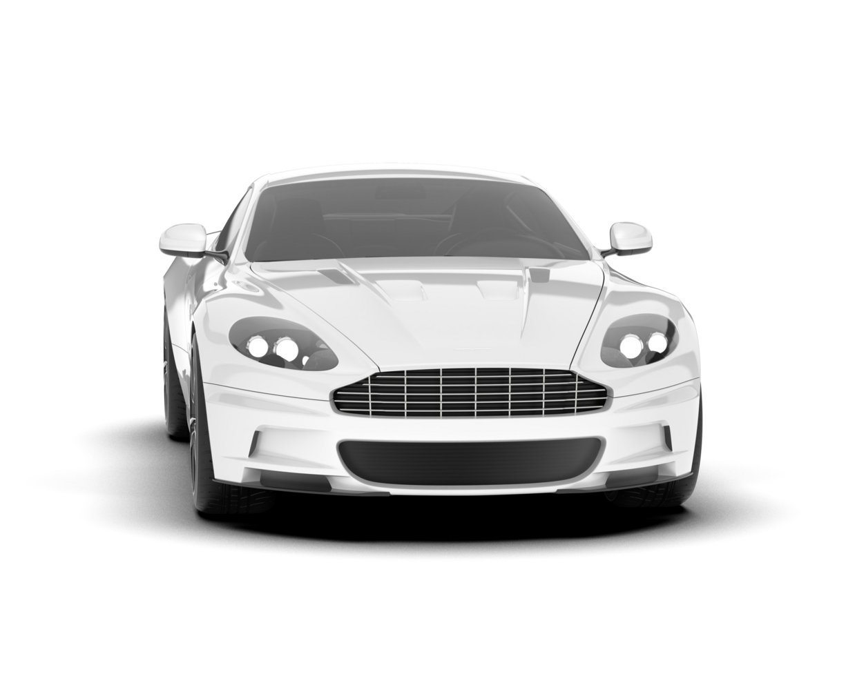 White sport car on transparent background. 3d rendering - illustration png