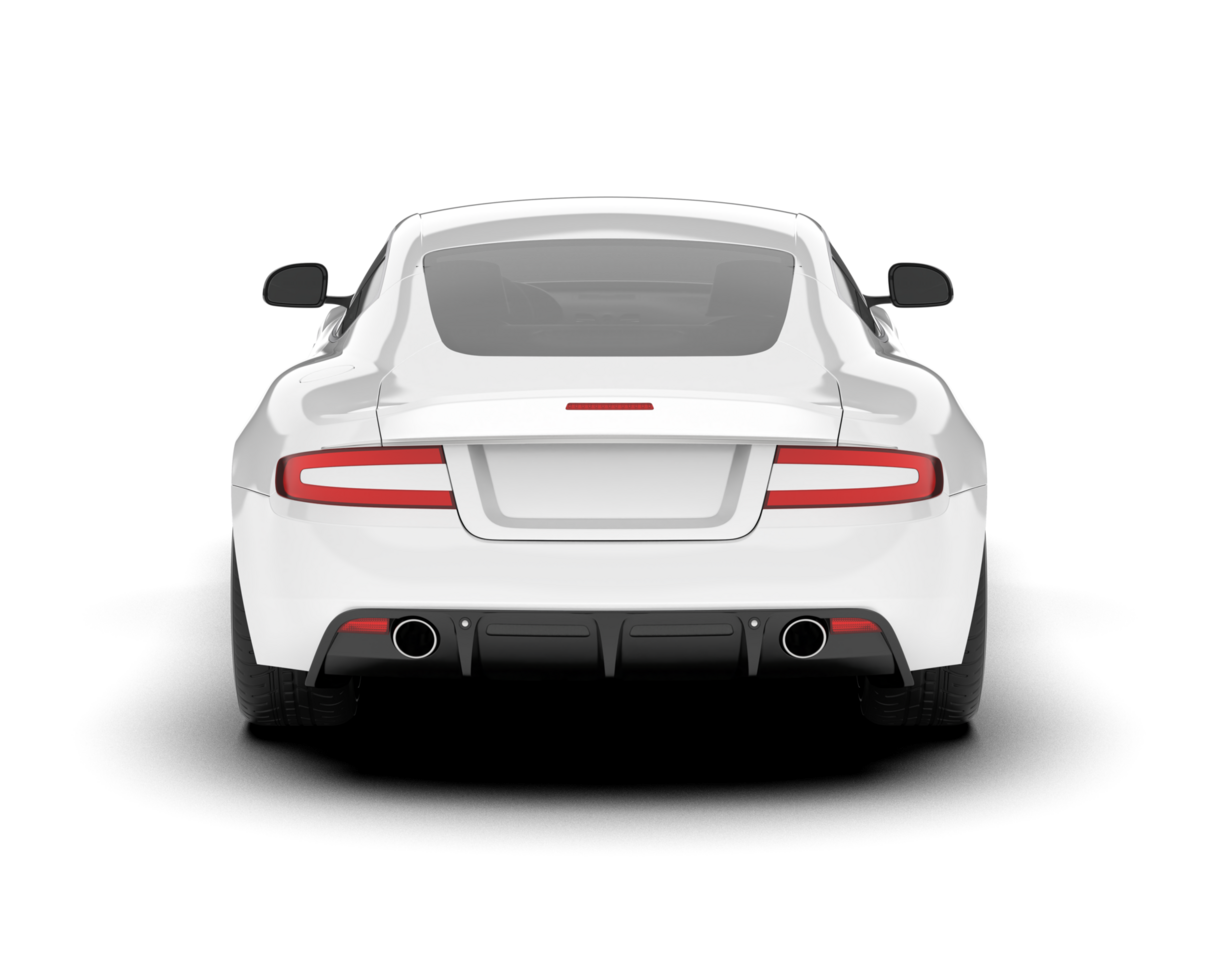 White sport car on transparent background. 3d rendering - illustration png